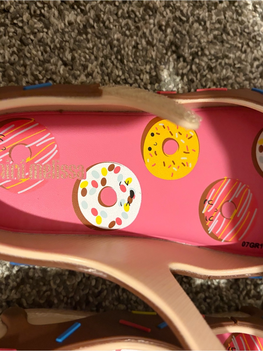 FINAL⬇️NWB RARE Mini Melissa Brown Donut Mary Jane Shoes with Pink Insole - Picture 7 of 9